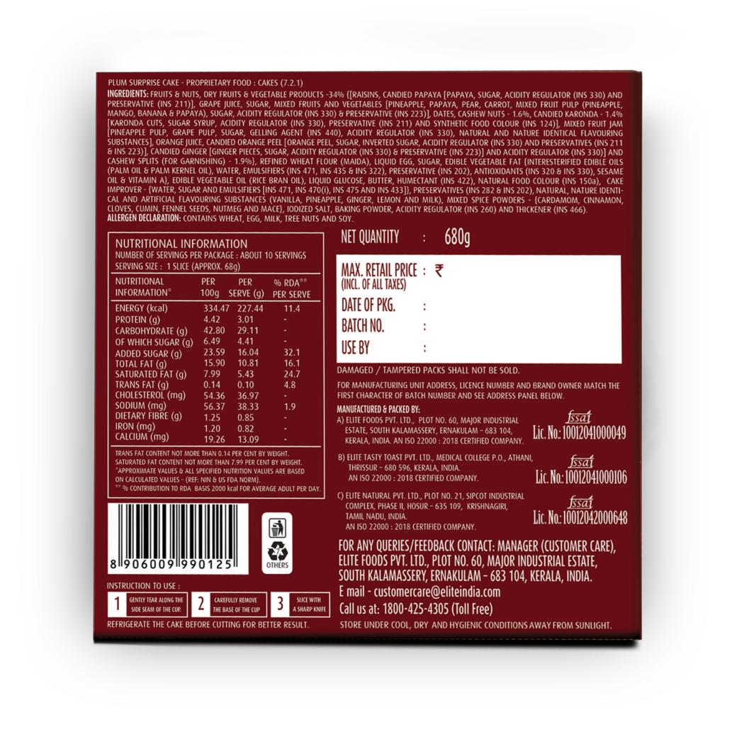 Elite plum surprise cake