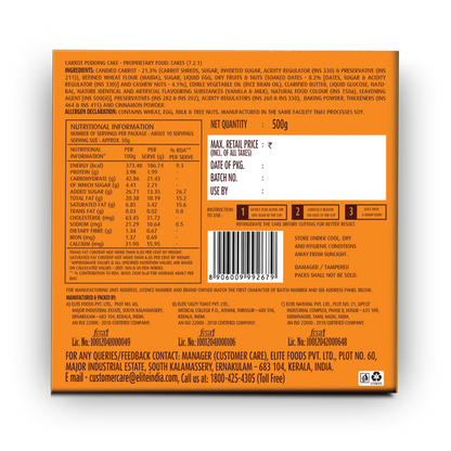 Elite carrot pudding cake