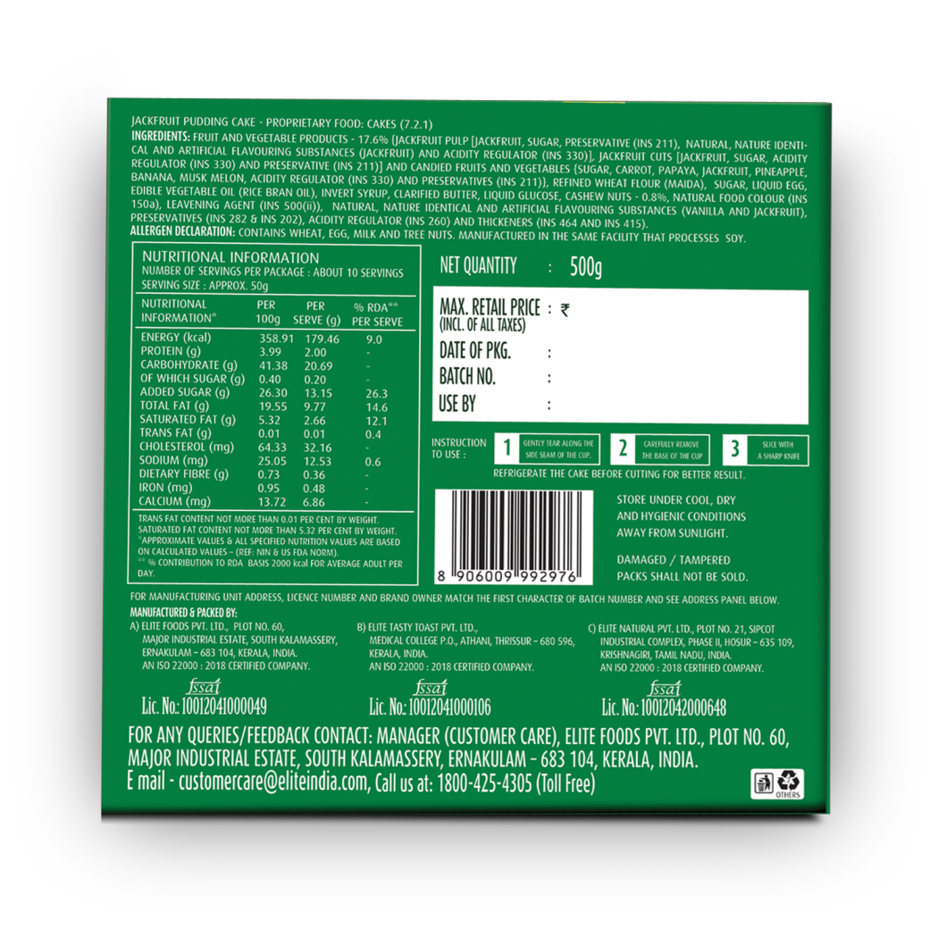 Elite jackfruit pudding cake